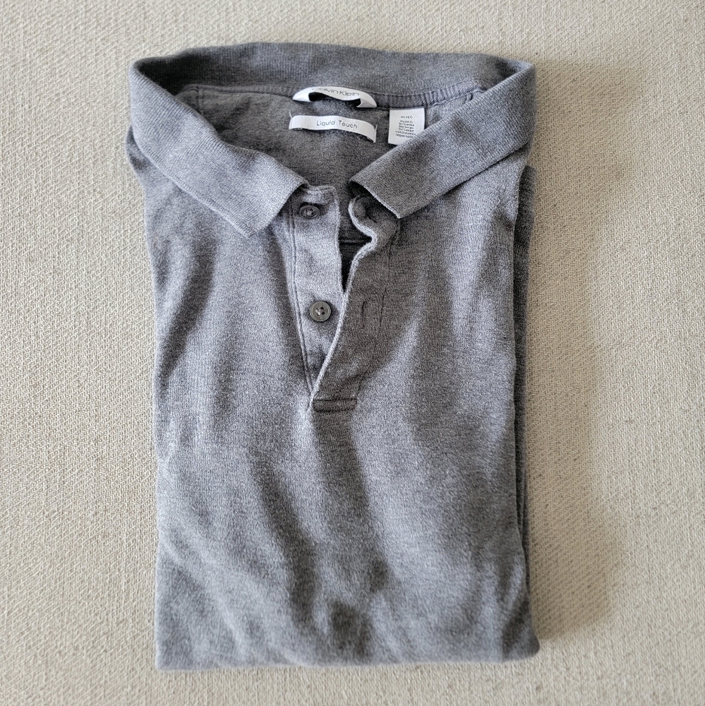 Calvin Klein Gray Polo Shirt Classic Style